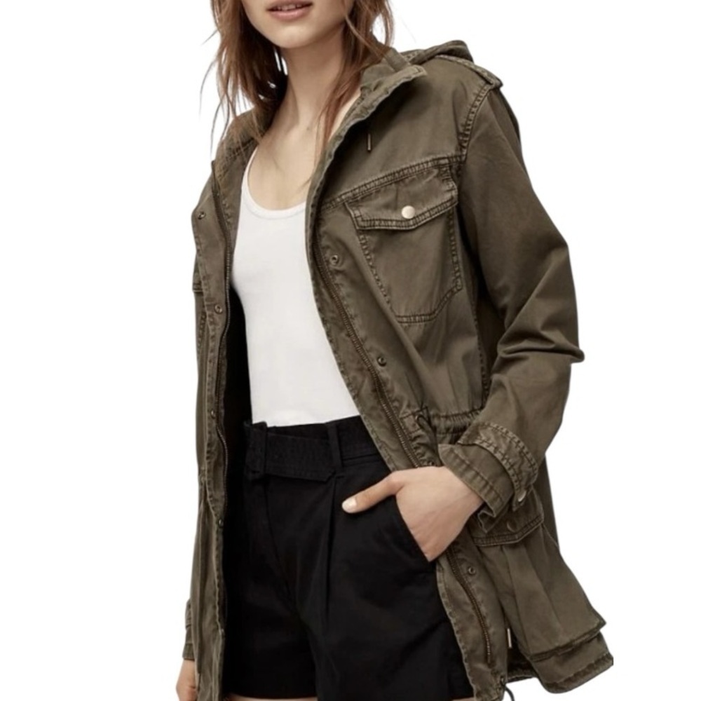 ARITZIA Talula Trooper Jacket Army Green Utility Hooded Oversized Woman’s SZ XS